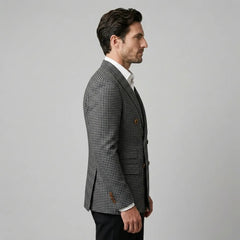 Double-breasted blazer met check patroon