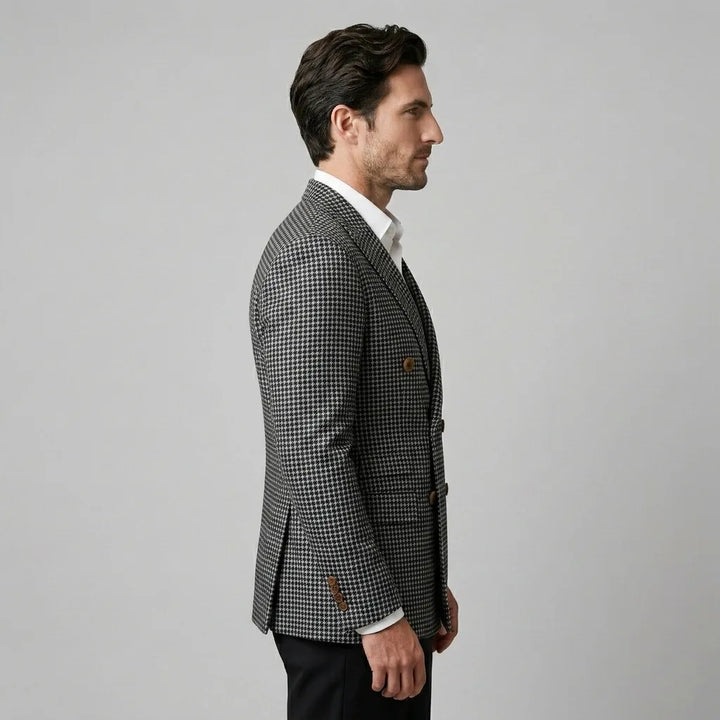 Double-breasted blazer met check patroon