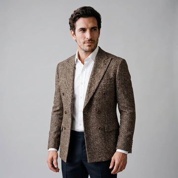 Double breasted blazer met ruitpatroon