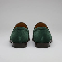 Bruine penny loafers met suède look