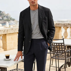 Lichtblauwe blazer met lange mouwen