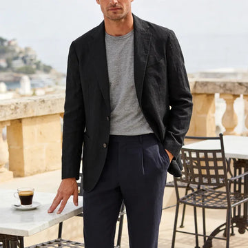 Lichtblauwe blazer met lange mouwen