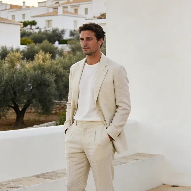 Lichtblauwe blazer met lange mouwen