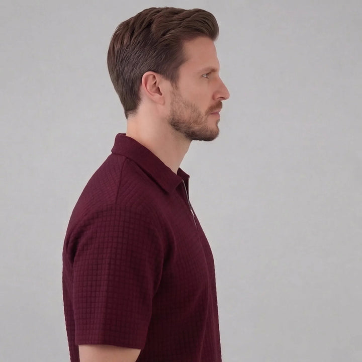Waffle knit set met korte mouwen