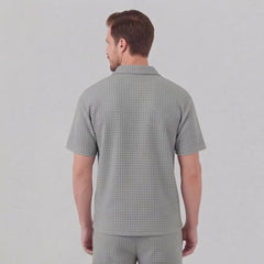Waffle knit set met korte mouwen