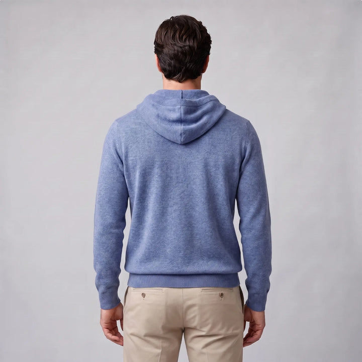 Hoodie met trekkoord en ribbels