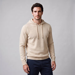 Hoodie met trekkoord en ribbels