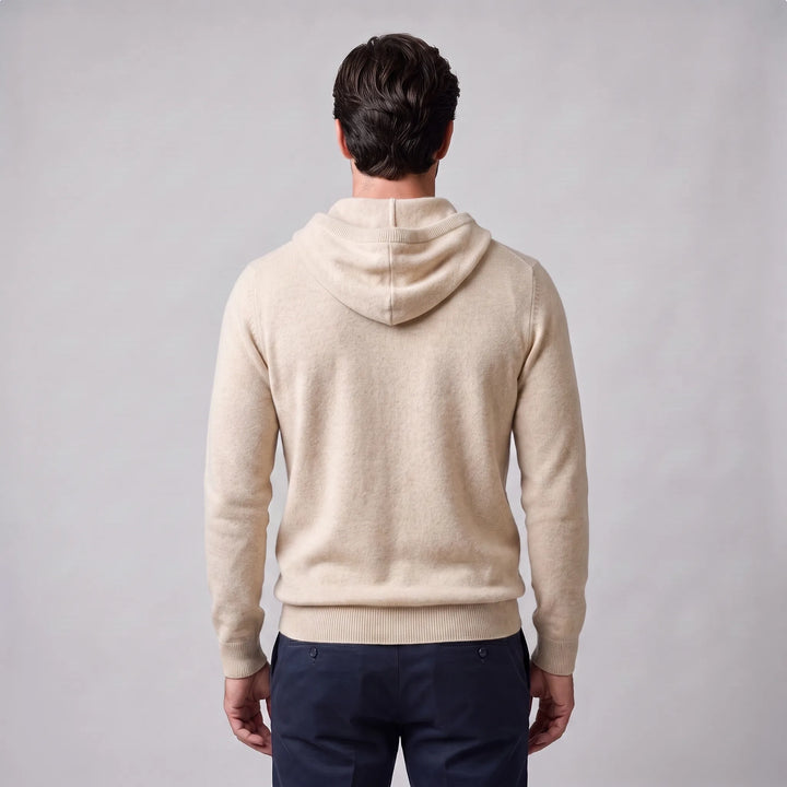 Hoodie met trekkoord en ribbels