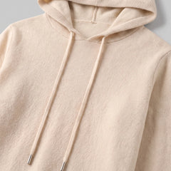 Hoodie met trekkoord en ribbels