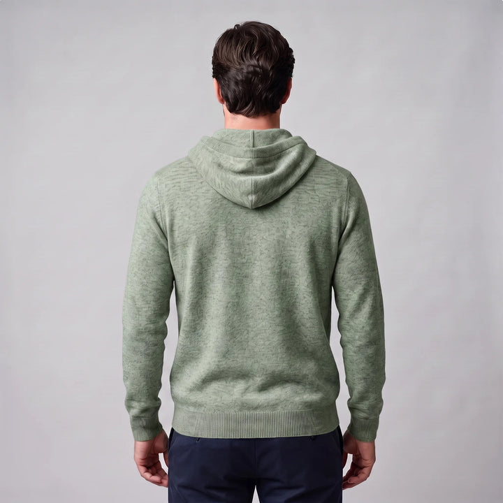 Hoodie met trekkoord en ribbels