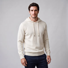 Hoodie met trekkoord en ribbels