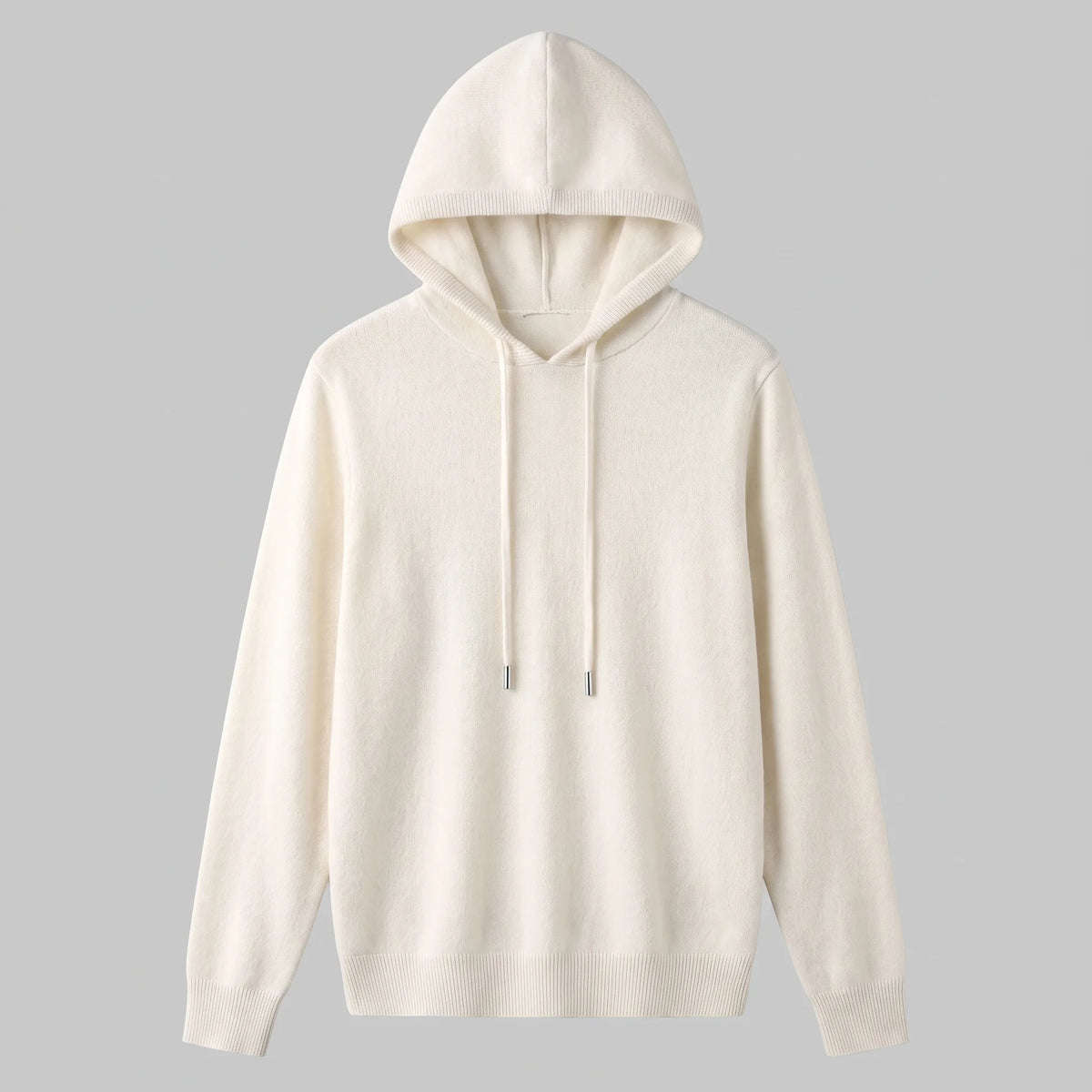 Hoodie met trekkoord en ribbels