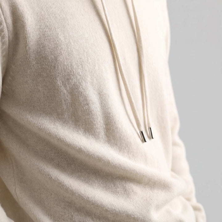 Hoodie met trekkoord en ribbels
