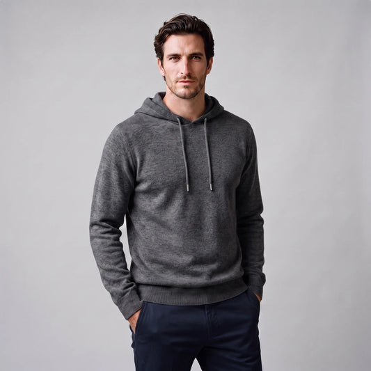 Hoodie met trekkoord en ribbels