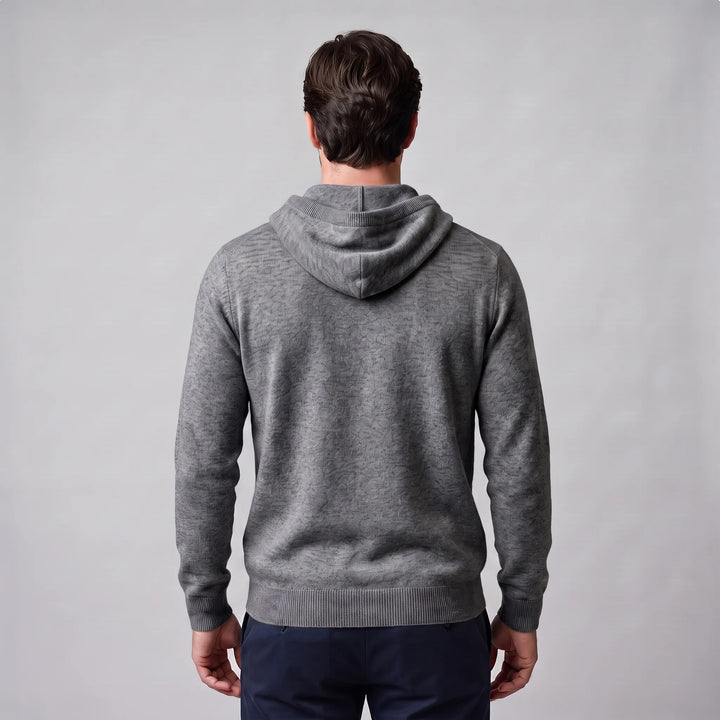 Hoodie met trekkoord en ribbels