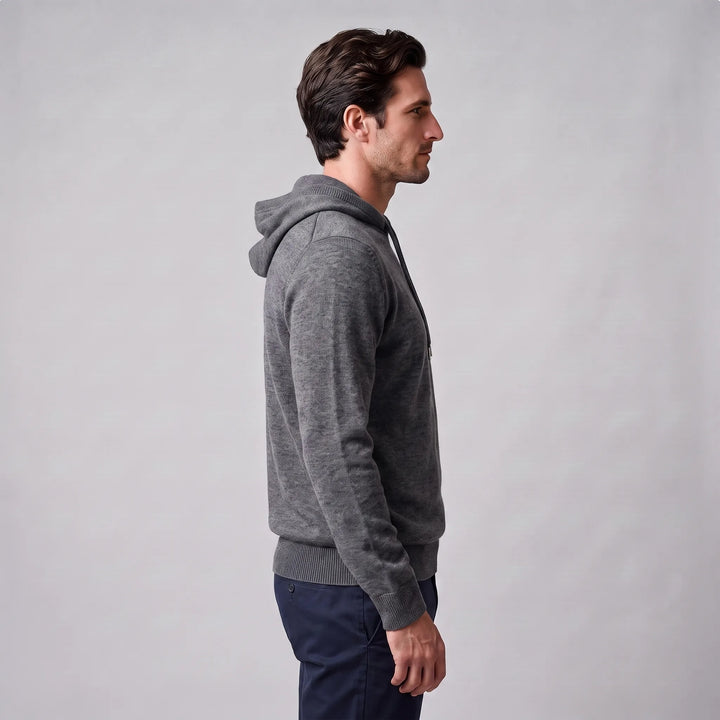 Hoodie met trekkoord en ribbels