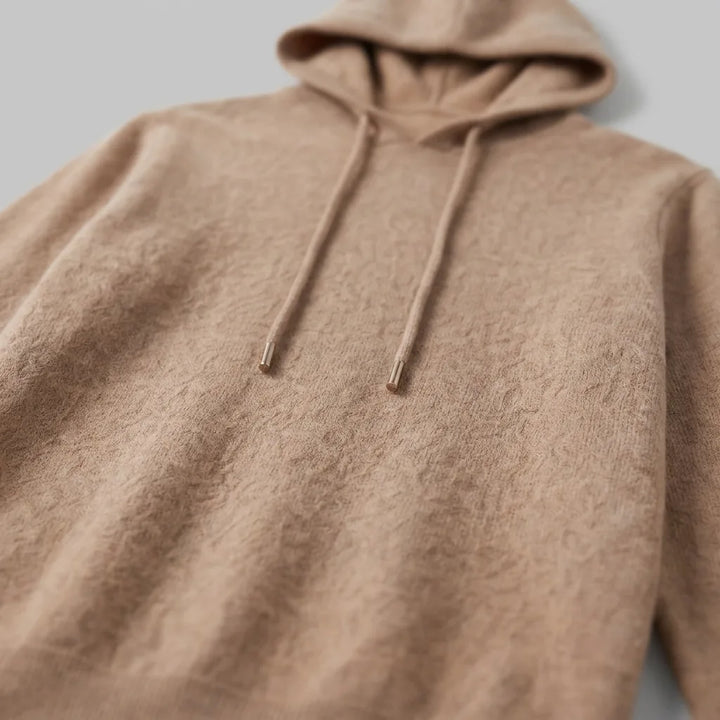 Hoodie met trekkoord en ribbels