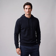 Hoodie met trekkoord en ribbels