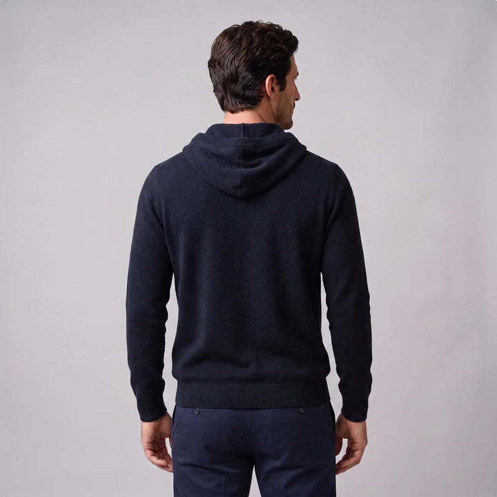 Hoodie met trekkoord en ribbels