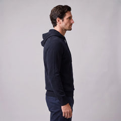 Hoodie met trekkoord en ribbels