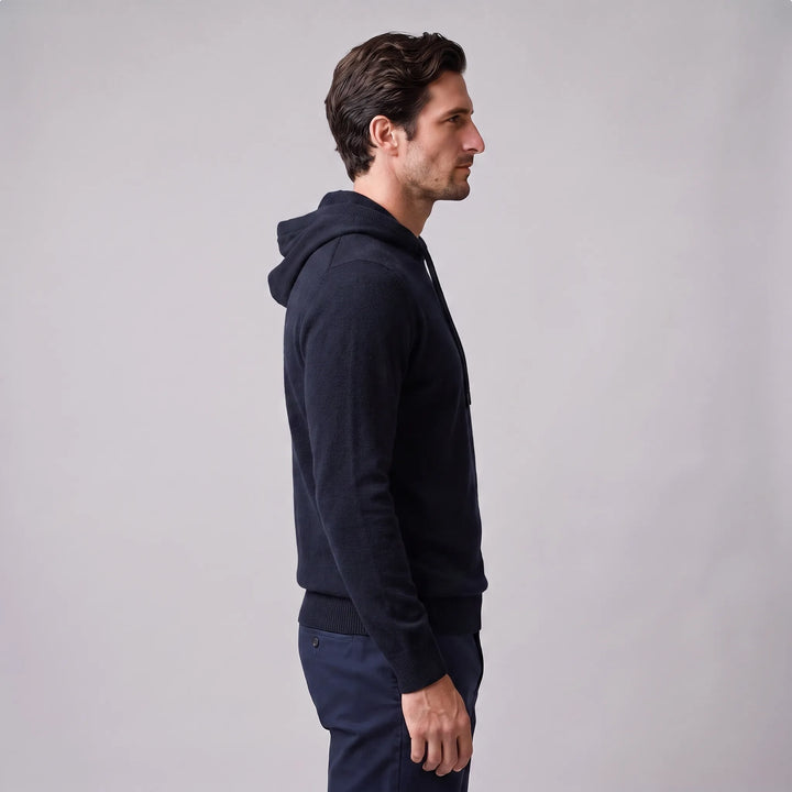 Hoodie met trekkoord en ribbels