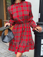 Mini jurk met luipaardprint en lange mouwen