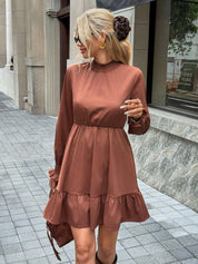 Mini jurk met luipaardprint en lange mouwen