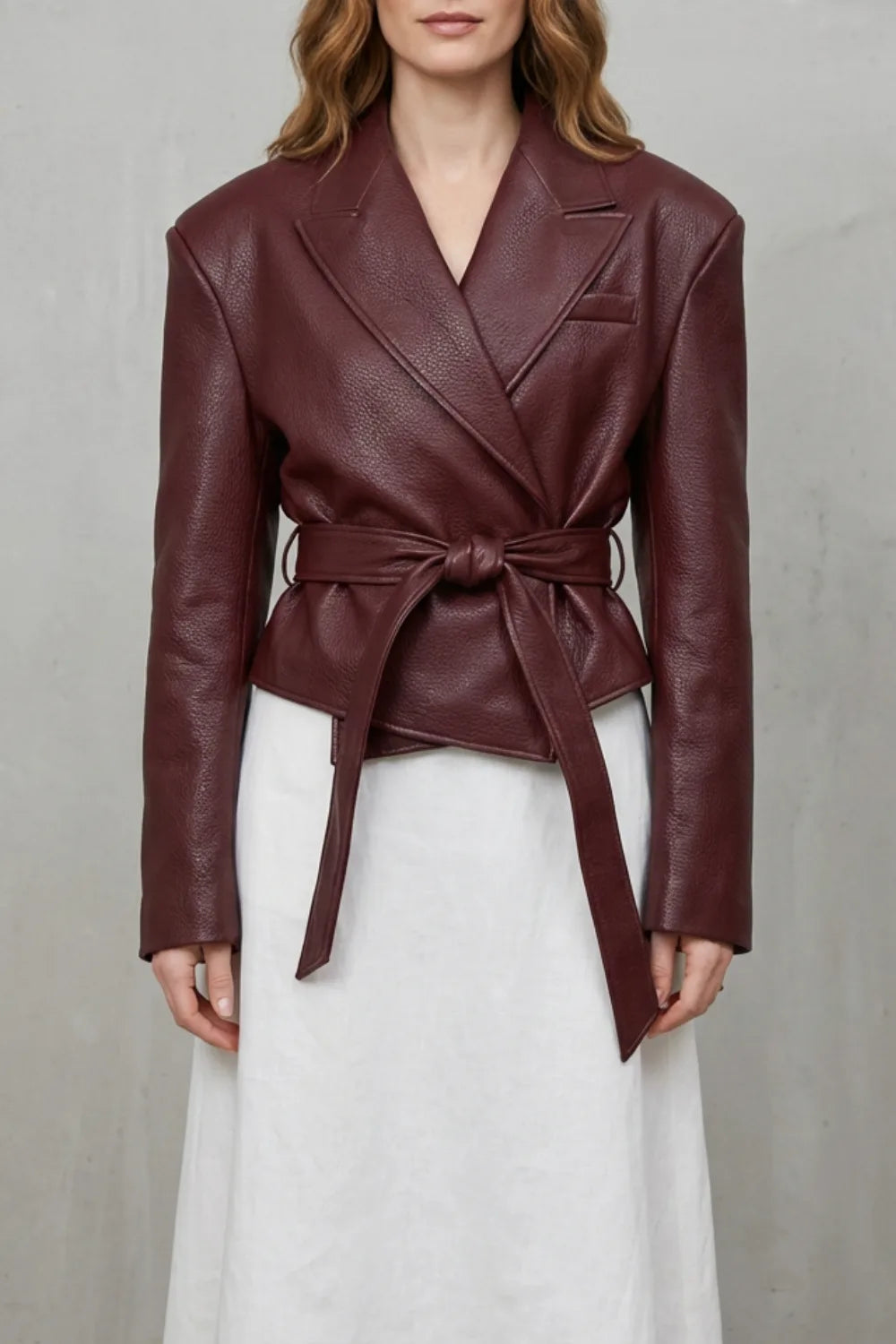 Jacket met belted design