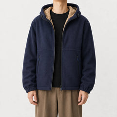 Hoodie met fleece en rits