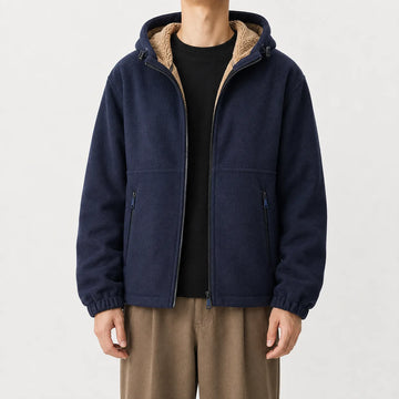 Hoodie met fleece en rits