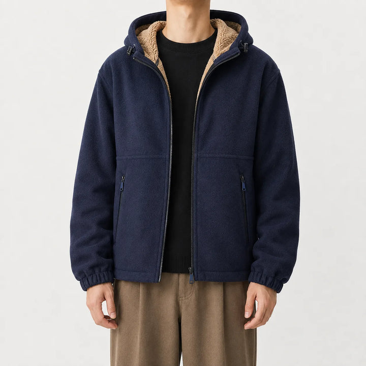 Hoodie met fleece en rits
