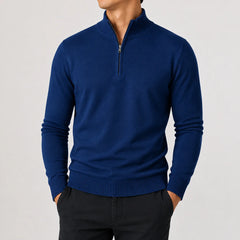 Zip-up trui met mock neckline