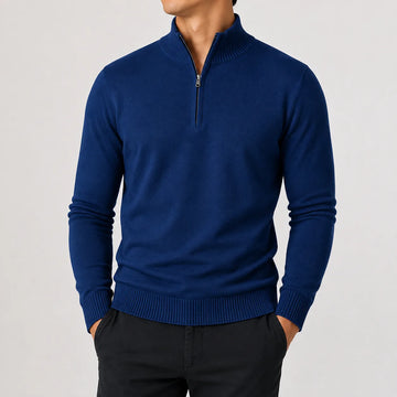 Zip-up trui met mock neckline