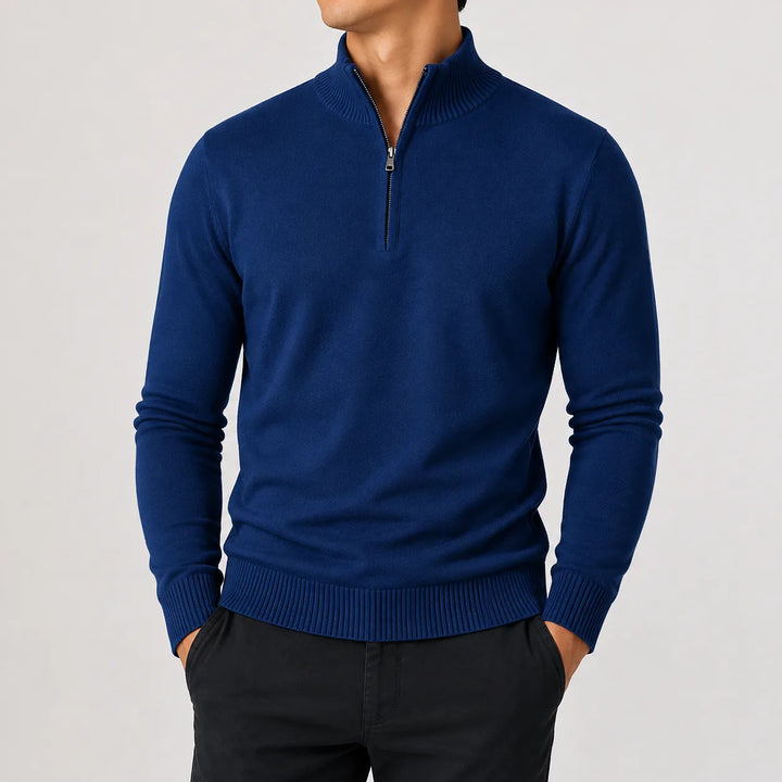 Zip-up trui met mock neckline