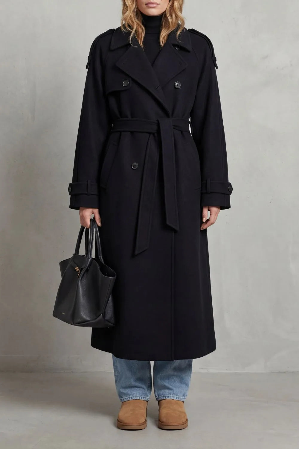 Oversized wollen trenchcoat