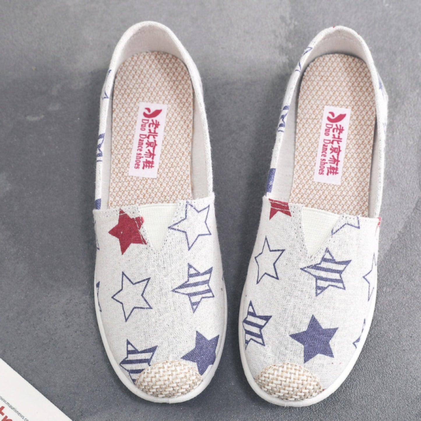 Loïs | Platte canvas espadrilles met boheemse print