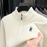 Zip-up trui met mock neck