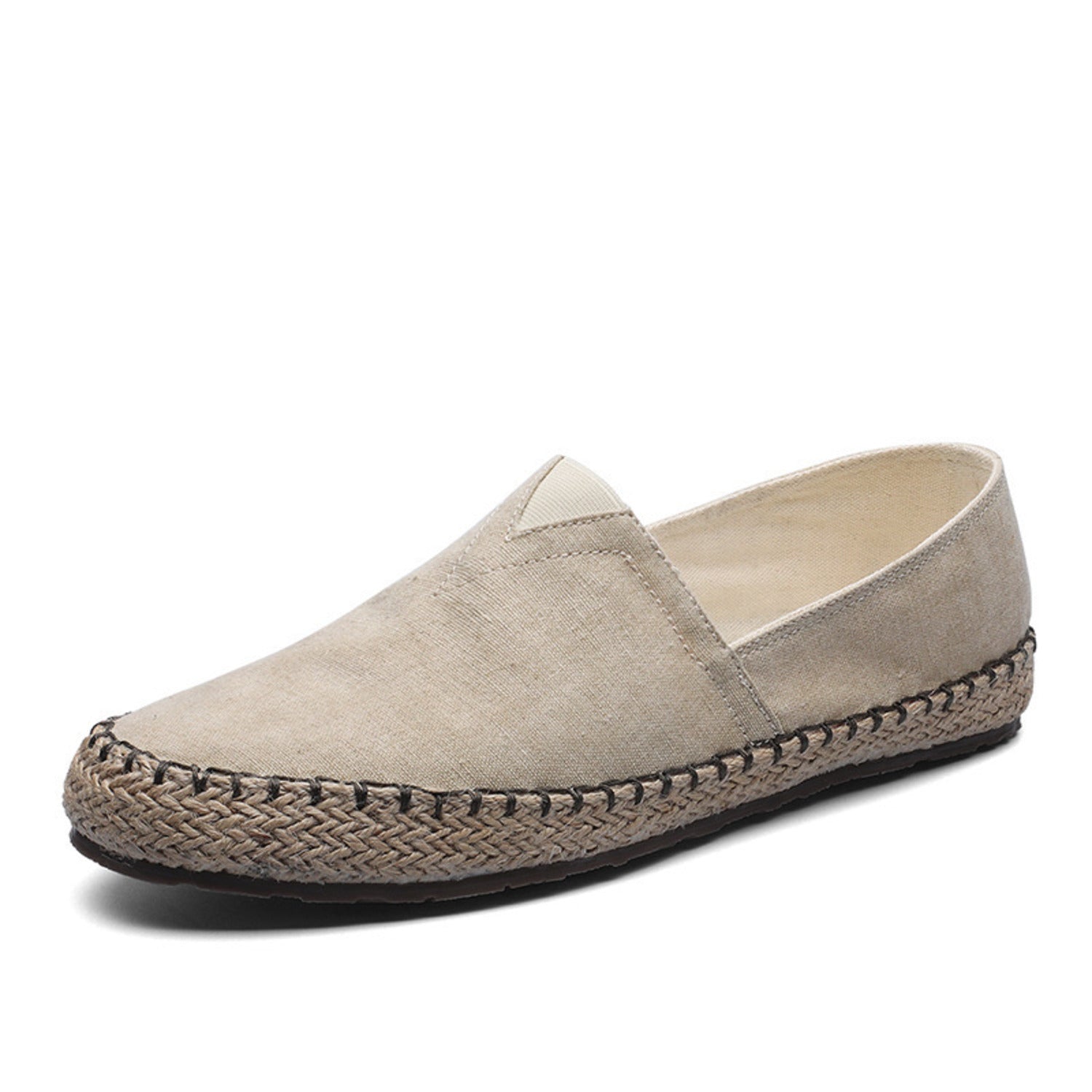 Karin | Moccasins stijl espadrilles in contrasterende canvas stof