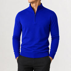 Zip-up trui met mock neckline