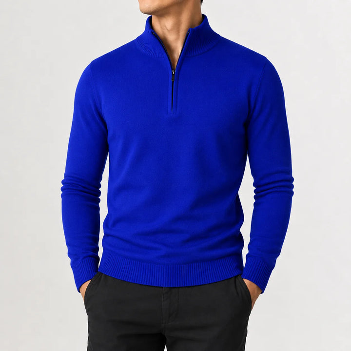 Zip-up trui met mock neckline