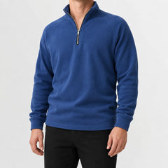 Zip-up trui met mock neckline