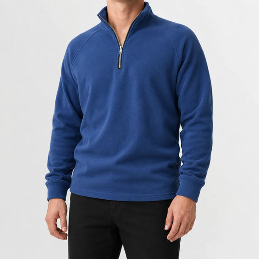 Zip-up trui met mock neckline