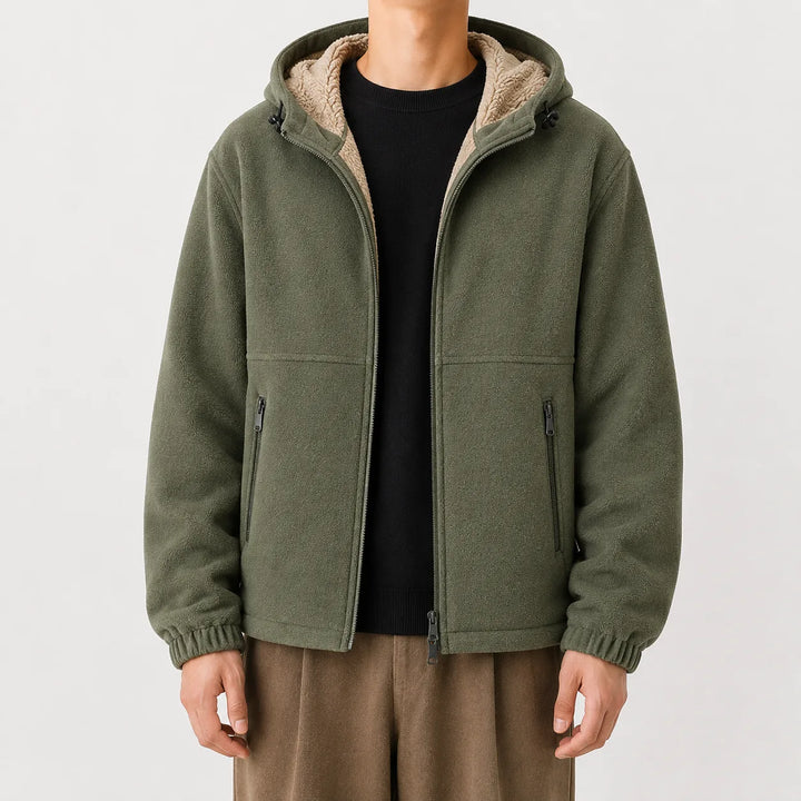 Hoodie met fleece en rits