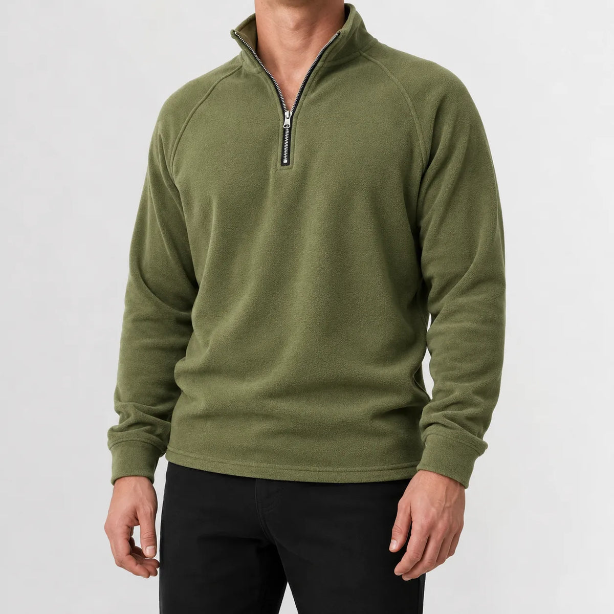 Zip-up trui met mock neckline