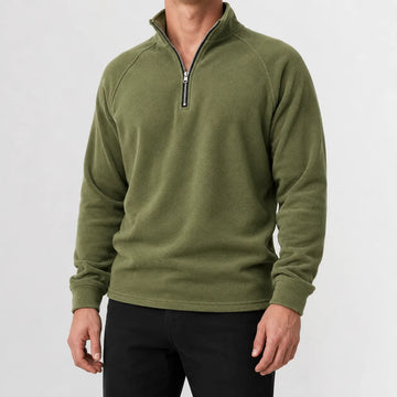 Zip-up trui met mock neckline