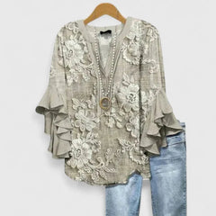 Blouse met bloemenprint en ruffled mouwen