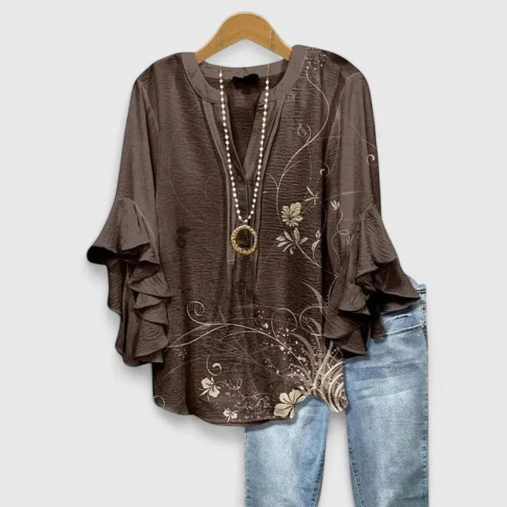Blouse met bloemenprint en ruffled mouwen