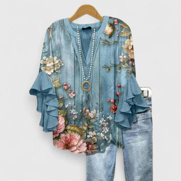 Blouse met bloemenprint en ruffled mouwen