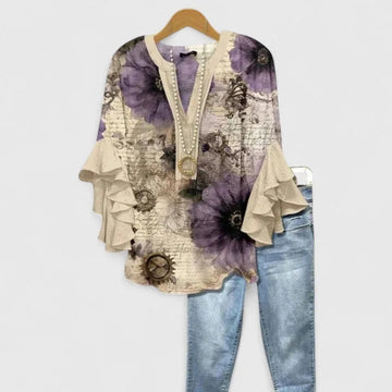 Blouse met bloemenprint en ruffled mouwen