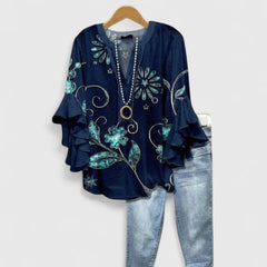 Blouse met bloemenprint en ruffled mouwen